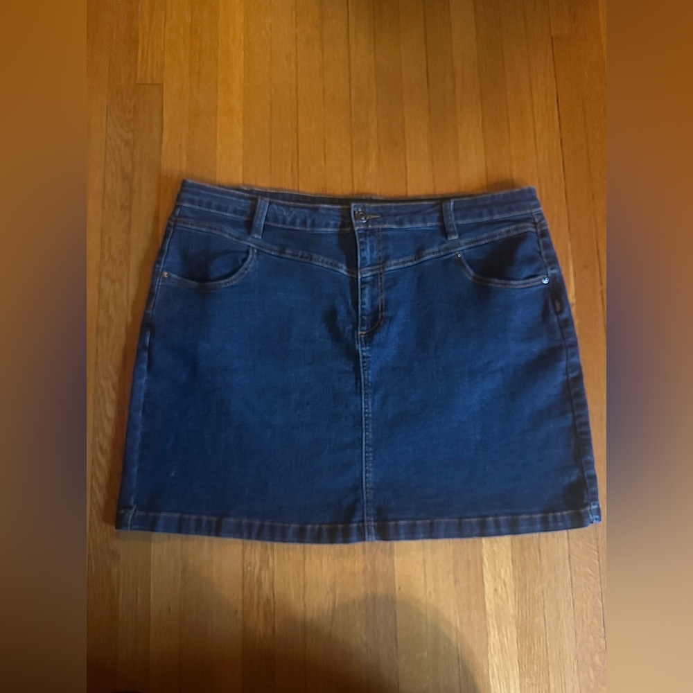 ModCloth Blue Denim Mini Skirt, Size 18